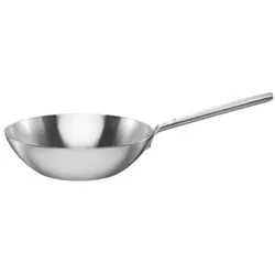 Fiskars Norden Steel Wok, unbeschichtet, Stabile Nudelpfanne mit Aluminiumkern für ein gleichmäßiges Erhitzen, 1 Topf, Durchmesser: 28 cm