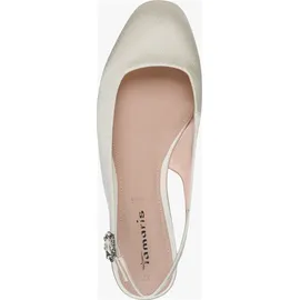 TAMARIS Damen Sling Pump flach, weiß, 41 EU