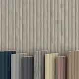 WAVE Lamellen 2,75m HEXIM - MDF Holz Lamellenwand Wandpaneele Lamellenverkleidung Wandverkleidung Lamellenpaneele Holzpaneele Natur (4 Paneele & Zubehör, Wave Standard Sonoma Oak)