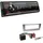 EHO Kenwood KMM-BT209 1-DIN Autoradio Media Receiver Bluetooth USB AUX mit Einbauset passend für FIAT Grande Punto 2005-2010 anthrazit metallic