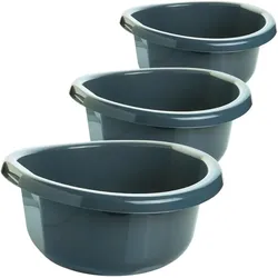 3er Set Waschschüsseln 8 Liter Spülschüsseln rund
