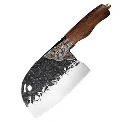 Muxel Das exklusive Kochmesser mit aufwendiger Verzierung. Handgeschmiedetes Fleisch- und Metzgermesser