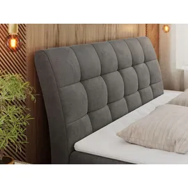 MKS Meble Boxspringbett 180x200 mit Matratze, Bett mit Multipocket - Matratze H4 und Topper, Polsterbett 180x200 mit Bettkasten und Kopfteil, DIEGOS - 180x20... - Dunkelgrau
