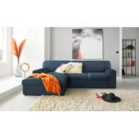 DOMO collection Ecksofa »Topper L-Form«, mit Recamiere, wahlweise mit Schlaffunktion blau