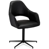 Furnhouse Stuhl-Set, Schwarz, Leder, 59x89x64 cm, Esszimmer, Stühle, Esszimmerstühle, Armlehnenstühle