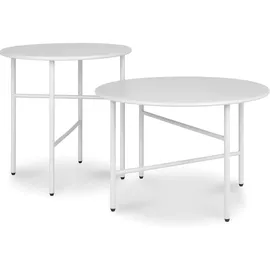 bomoe Beistelltisch Ø 44x46cm + Ø 53x36cm, Weiß