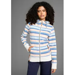 Fleecejacke, mit Kapuze, mit Kapuze im trendigen Streifen-Design, Gr. 40/42, Bunt, , 46279463-40
