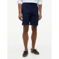Tommy Hilfiger "DOVER", Herren, Gr. 31, N-Gr, blau (carbon navy), Web, Obermaterial: 72% Polyester, 19% Baumwolle, 9% Elasthan, regular fit kniefrei, Hosen Chinoshorts, mit Flag-Stickerei
