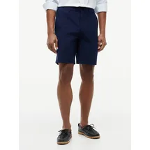 Tommy Hilfiger "DOVER", Herren, Gr. 31, N-Gr, blau (carbon navy), Web, Obermaterial: 72% Polyester, 19% Baumwolle, 9% Elasthan, regular fit kniefrei, Hosen Chinoshorts, mit Flag-Stickerei