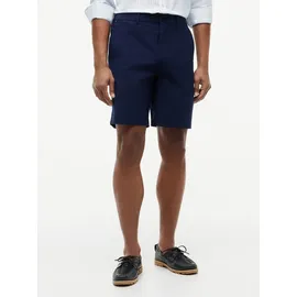 Tommy Hilfiger "DOVER", Herren, Gr. 31, N-Gr, blau (carbon navy), Web, Obermaterial: 72% Polyester, 19% Baumwolle, 9% Elasthan, regular fit kniefrei, Hosen Chinoshorts, mit Flag-Stickerei