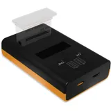Dual-Ladegerät (Netz, USB, mit LCD) kompatibel mit Osmo AB1 für DJI Osmo Action Sportscam - inkl. 2A USB-Netzteil (2 Akkus gleichzeitig ladbar)