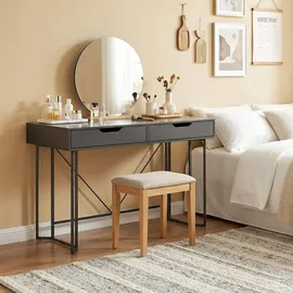 Homcom Computertisch mit 2 Schubladen Bürotisch im Modern-Design, Metallgestell für Arbeitszimmer Schlafzimmer Home Office, 120 x 60 x 77 cm Schwarz