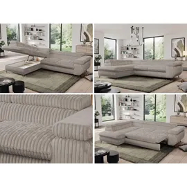 MKS Meble Eckcouch Cord 2-Sitzer Grau
