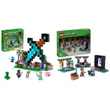 LEGO Minecraft Der Schwert-Außenposten Set & Minecraft Die Waffenkammer, Gaming-Set mit Heldenfiguren