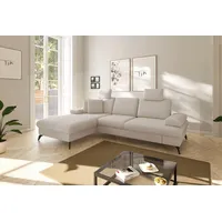 sit&more Ecksofa Morris Jubi L-Form, inkl. Armteilfunktion und 1 Zierkissen, wahlweise mit Bettfunktion beige