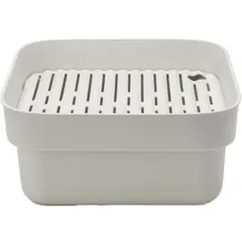 Brabantia Spülschüssel mit Abtropfschale 34,4 x 16,1 x 37,4 cm Farbe Hellgrau