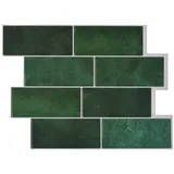 vidaXL U-Bahn-Fliese 10 pcs Dunkelgrün 29 x 21 cm Polyurethan und Pet