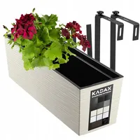 Kadax Blumenkasten aus Kunststoff, 18,5x56 cm, Creme