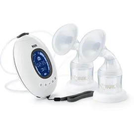NUK Nature Sense Elektrische Doppelmilchpumpe | mit Akku, LCD-Display 2x 150 ml Muttermilchbehälter