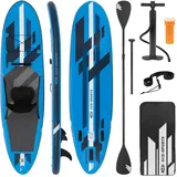 ECD Germany Aufblasbares Stand Up Paddle Board Kajak Sitz 320x82x15cm Blau Kunststoff, Wasser/Strand/Meer, 82x15x320 cm, unisex, Freizeit, Pools und Wasserspaß, Stand