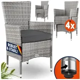 CASARIA Polyrattan Gartenstuhl 59 x 59 x 84 cm grau 4 St.
