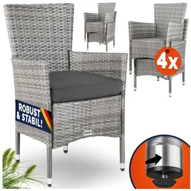 CASARIA Polyrattan Gartenstuhl 59 x 59 x 84 cm grau 4 St.