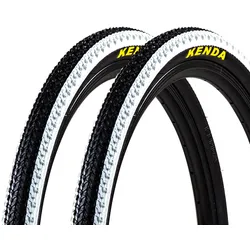 Kenda Fahrradreifen für Mountainbike Fahrrad 2 Reifen 24 x 1,95" schwarz/weiß