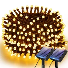 btfarm Lichterkette Solar 24M 240 LED IP65 Wetterfest Warmweiß