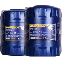 2x20 Liter Sae 15w40 Mannol Diesel Motoröl Passend Für Benzin & Dieselmotoren: