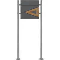 ML-Design Standbriefkasten mit Zeitungsfach, Stahl
