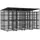 vidaXL Outdoor-Hundezwinger mit Dach 7,37 m2 Stahl Schwarz