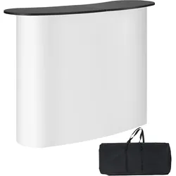 VEVOR Tragbare Messetheke Messetresen, 1300 x 465 x 950 mm Messestand Ausstellungs-Thekenständer, Faltbarer Promotion-Einzelhandels-Bartisch, Pop-Up-Podium mit Aufbewahrungsregal, Tragetasche