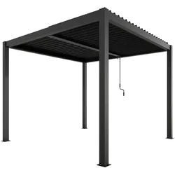 Ximax Lamellendach Pergola Shade freistehend 3x3 m ohne Farbbeleuchtung Dunkelgrau Manuell