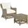 Beliani Gartensessel Ribolla Baumwolle 66 x 78 x 70 cm Cremeweiß mit Hocker