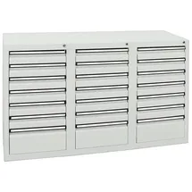 stumpf metall Stumpf Schubladenschrank Serie STS 410, 21 Schubladen lichtgrau (18x100, 3x200mm)
