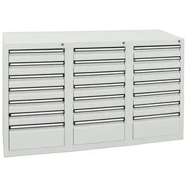 stumpf metall Stumpf Schubladenschrank Serie STS 410, 21 Schubladen lichtgrau (18x100, 3x200mm)