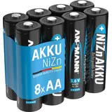 Ansmann Akku Mignon AA 1500mAh 1,6V NiZn, 8 Stück