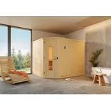 Weka Element-Ecksauna Varberg 4 HT mit isolierte Massivholztür