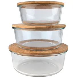 ideoon home Vorratsdosen rund transparent/weiß 6,3/9,6/14,0 l 3-tlg.