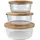 ideoon home Vorratsdosen rund transparent/weiß 6,3/9,6/14,0 l 3-tlg.