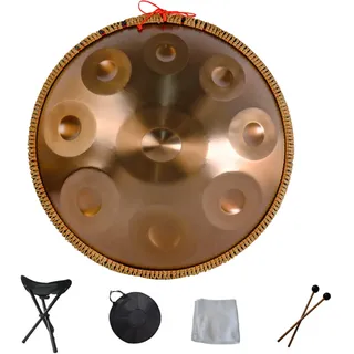 Harmonic Handpan Drum Handpan 9 10 12 14 Noten Professionelles Percussion-Instrument Handpan aus Stahl mit Reisetasche, Seildekoration und Schlägeln für Meditation, Yoga, Zen