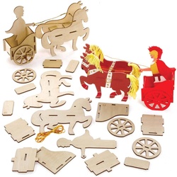 Römischer Streitwagen 3D Holzbausatz  (pro Set 2) Basteln mit Holz