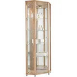 fif möbel Eckvitrine TRIO Höhe ca. 172 cm, ink. Beleuchtung Eckvitrine/Glasvitrine 1x Glastür, perfekt für Sammler, Sammlervitrine braun