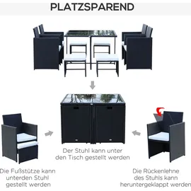 Outsunny Polyrattan Set 21-tlg. Tisch 109 x 109 cm