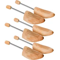 Tectake tectake® 3 Paar Spiral-Schuhspanner, aus Lotusholz, Verhinderung von