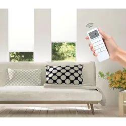 Elektrisches Rollo GOOD LIFE "Vau - SMART HOME" Gr. 1, weiß (weiß, weiß), B:100cm H:150cm, Polyester, Kunststoff, Metall, Rollos, mit Fernbedienung