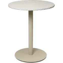 Mineral Kaffeetisch 60 cm mit Marmorplatte auf beigem Bein