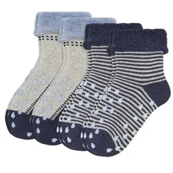 Camano Baby ABS-Socken Crawling 4er-Pack blue mix, Babymode (6 - 24 Monate)