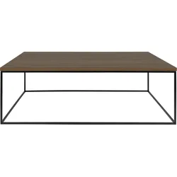 Couchtisch TEMAHOME "Gleam", walnuß, schwarz, B:120cm H:40cm T:75cm, Tische, mit einer Platte aus Marmor oder Holz