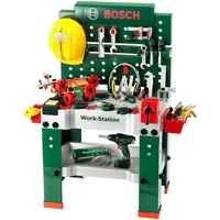 Theo Klein 8485 Bosch Werkbank Nr. 1 | 150-teilig | Inkl. Werkzeuge Und Zubehör | Akkuschrauber Mit Licht & Sound | Spielzeug Für Kinder Ab 3 Jahren, 62 X 42 X 100